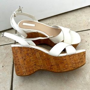 Platform white sandals